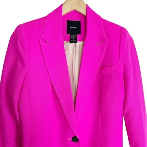 SMYTHE Tailored Hot Pink Wool Blazer - Picture 5 of 9